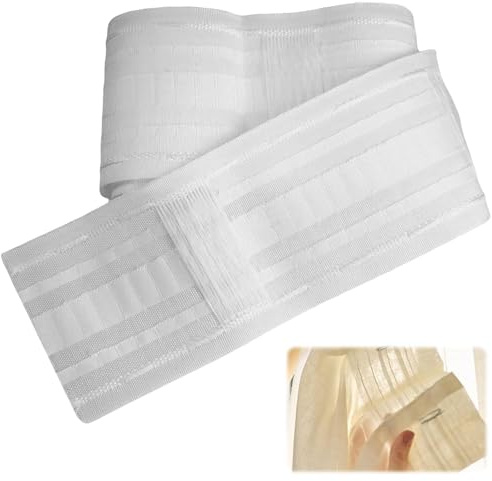 Tarqite Gardinenband Vorhangband zum Aufnähen, 3M × 8.5CM Kräuselband Gardinen, Vorhang Faltenband, Reihband für Gardine, Weiß Kräuselband zum Aufbügeln für Alle Vorhänge