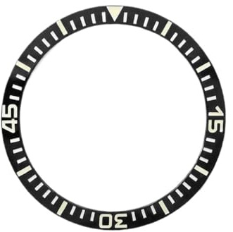 ROUHO 38mm Inserto Bisel Cerámica Luminoso Anillo Reloj Repuesto Incrustación Esfera Brillante Cronómetro 31,5mm para Seiko SKX007-A1