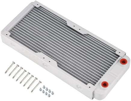 Ailgely Slitstark Kylare i Aluminium för Effektiv Vätskekylning i Högeffektapplikationer, Låg ljudnivå, Vit Färg (240 mm)