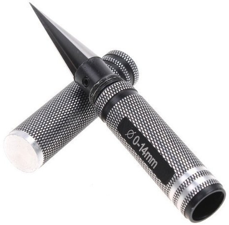ShareGoo 0-14mm Aluminum Alloy Expanding Hole Puncher Opener Reamer Tools for RC Model Body Connector,Male/Female with Protective Sleeve + 1 Strap