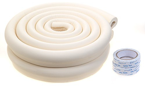 TUKA 4 Mètre Anti Choc Protecteurs, U-Forme Rouleau en Mousse Protections Bords de Table en Verre, Sécurité épreuvage pour Bébé et Enfants, Suave Protections de rebords 2x2M, Ivoire, TKD7003 Ivory