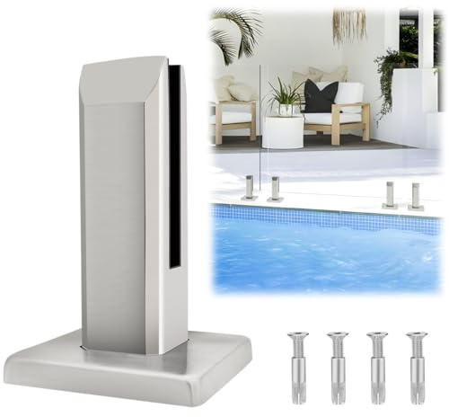 LukLoy 1 pièce en acier inoxydable 304 carré Spigots en verre Clôture de piscine Pince Maison Jardin Escalier Balustrade