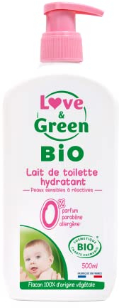 Love & Green - Latte da toilette idratante biologico 0% 500 ml - Made in France