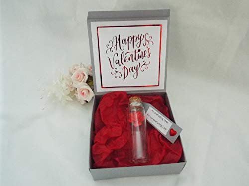 Valentine's day Gift Miniature Red Rose in Glass bottle (7cmx2cm) boxed