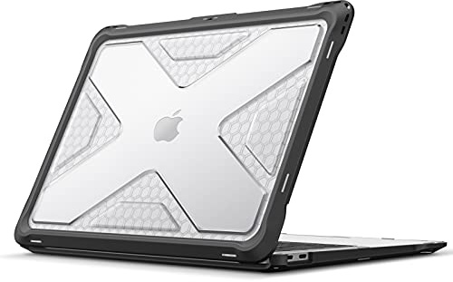 Fintie Hülle kompatibel mit MacBook Air 13(2018-2020) A2337(M1)/A2179/A1932 | Ganzkörper-Rugged Hybrid Schutzhülle TPU Stoßstange Case kompatibel mit MacBook Air 13 Retina, Transparent