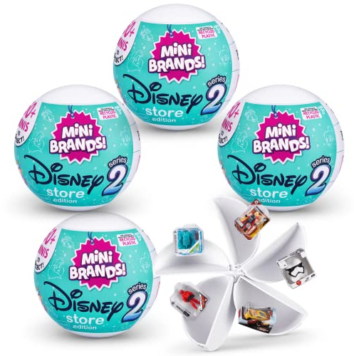 5 Surprise by, Mickey Mouse Mini Brands Disney Store Series 2, 4 cápsulas de ZURU, color paquete de 4 unidades, 77375