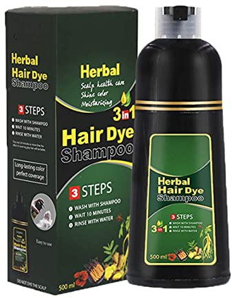 3-in-1 Herbal Hair Coloring Shampoo - Herbal Hair Dye Shampoo Natural Non-Scalp Hair Care Multi -10 Mins Herbal Hair Darkening Shampoo-Color Hair Dye for Men and Women 500ml. (Dark Coffee)