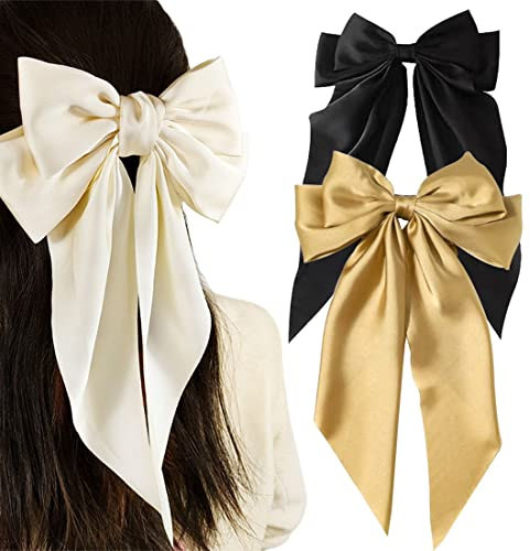 XPEX 3 Pezzi Fiocco Capelli Donna Fermagli per Capelli con Fiocco, Mollette per Capelli Fiocco Grande Fiocchi per Capelli per Donna Ragazze, Clip a Molla Accessori per Capelli Fiocco