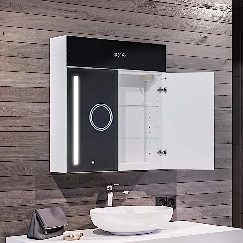 FORAM Artforma Spiegelschrank 66x72 cm SZ2L000 x49x49, LED | 17 Dekore, Badschrank, Beleuchtet Badezimmerschrank, LED Farbe und Zubehör zur Auswahl