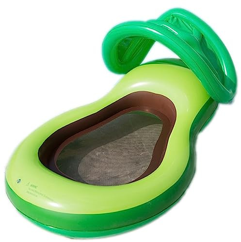 Wasser Luftmatratze Pool Hängematte Für Erwachsene Aufblasbare Schwimmbett-Avocado-Rettungsboje In Übergröße Für Erwachsene Mit Liegestuhl Mit Baldachin