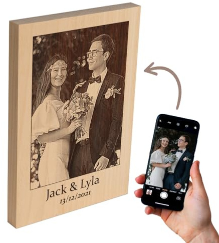 Cadeauki personalisierte personalisierte brandmalerei holz für paare - personalisierte geschenke bild - brandmalerei fotogeschenke mit text - beste freundin foto geschennk