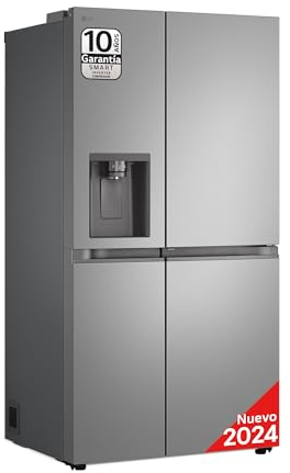 LG GSJC41PYPE - Frigorífico Side by Side, Serie 400, Instaview Door-In-Door, sin toma de agua, Clasificación E, 641 L, Inox Antihuellas