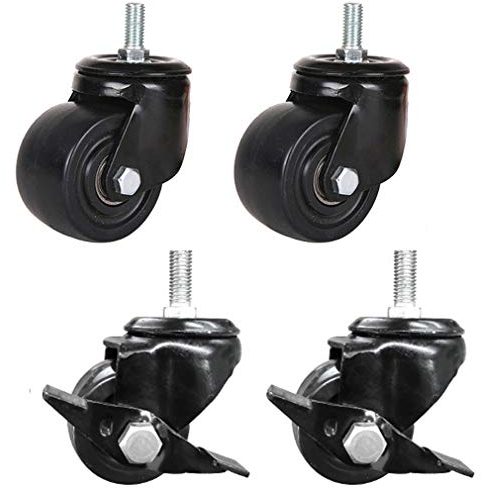 Hochleistungs-Lenkrollen, Räder für Möbel, Möbel-Drehrollen, Lenkrollen, 4 Stück, drehbare Industrie-Lenkrollen, Möbelrollen aus Nylon, Schwarz, Schwerlast, mit Gewindeschaft, niedriger Schw