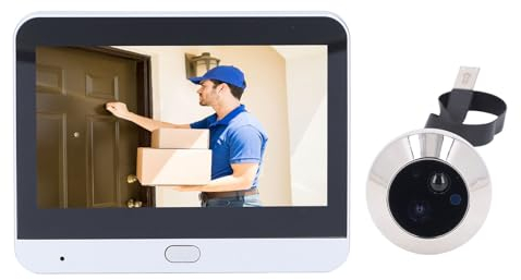 Videocitofono WiFi per Appartamento, Telecamera Spioncino con Display LCD da 4,3, 3MP 1080P, Visione Notturna, Rilevamento del Movimento, Spioncino Digitale con Vista a 160°