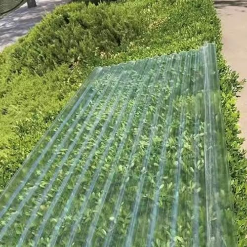 Wellplatte Dachblech,Transparent Kurzrollen,Wärmeisolierung Dachmaterial,UV-Beständige Tageslichtplatten,Regendichte Gewächshausplatte,als Ersatz für Schuppenplatte (0.9x2.2m/35x87in,17 Pcs)