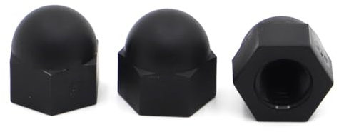 Schwarze weiße Nylon-Hutmuttern M3 M4 M5 M6 M8 M10 M12 Dekorative Kunststoffabdeckung Halbkreis-Hutmutter(Black,M4 20pcs)