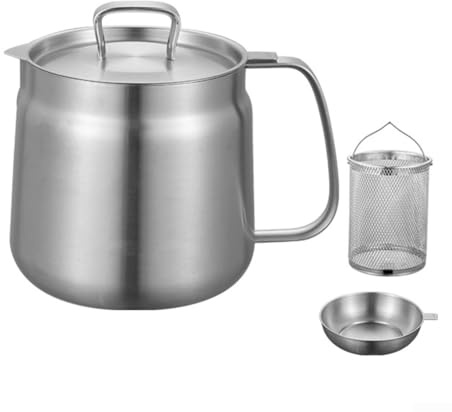 Zoegneer Carafe filtrante à huile en acier inoxydable 304 de grande capacité pour la cuisine à domicile (1,5 l)