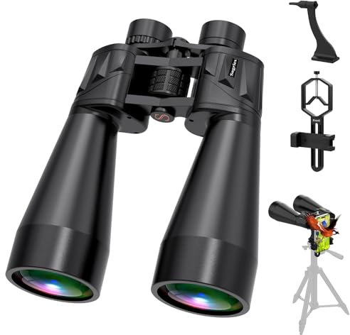 18x70 Fernglas für Erwachsene, Fernglas für Vogelbeobachtung mit großer Objektivöffnung für Langstrecken-Beobachtung, inkl. Smartphone-Adapterhalterung und Stativadapter