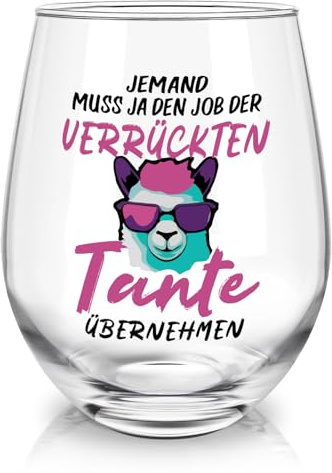 Joymaking Weinglas für verrückte Tante - lustiges 17oz