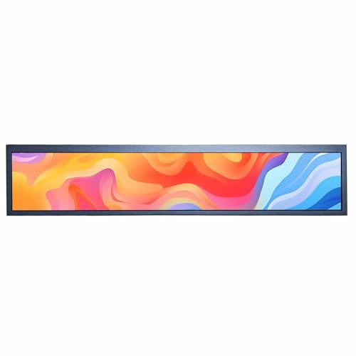 VSDISPLAY 61 cm 24 Zoll 1920 x 360 IPS-Display mit langem Streifen | Unterstützt Autoplay, Autocopie-Video,Tragbarer LCD-Monitor und Android 11 Board