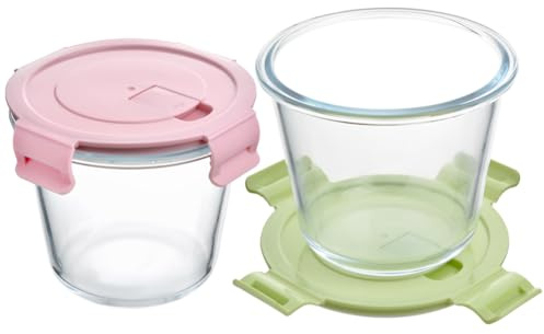 PLECUPE 710ML Glasbehälter Mit Deckel, Vorratsdosen-Set aus Glas für Lebensmittel, Glas Suppe Behälter, Meal prep boxen, Vorratsdosen, Mikrowellen & Gefrierschrankgeeignet, BPA-Freie (2-ER)