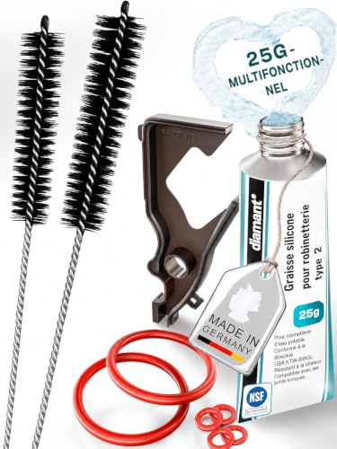 fancility® Kit 8 piezas Siemens EQ5-EQ9/Bosch Vero: 25 g grasa de silicona, junta moldeada, 4 juntas tóricas y 2 cepillos