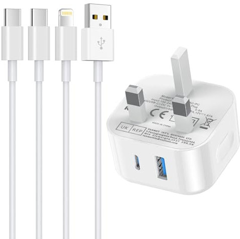iPad Charger,2M New Apple iPad Fast Charging Lightning Lead and Plug USB C Fast Charge for iPad Pro 12.9 11 2nd 3rd 4th 5th 6th Generation/Air 2 3rd 4th 5th/Mini 2 3 4 5 6/iPad 4th 6th 7th 8th 9th