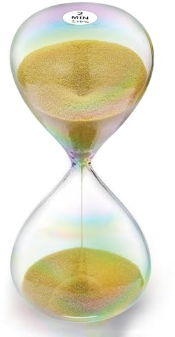 SuLiao Sanduhr 2 Minute, Gold Hourglass Sand Timer, Die Bunten Gläser Sanduhr 2 Minute Groß, Glas Sandglas für Kinder, Klassenzimmer, Zuhause, Schreibtisch, Bürodekoration