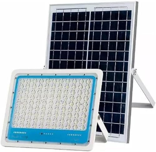 Generico Faretto Led Esterno con Pannello Solare, Faro a Led da Giardino 1200w con Sensore Crepuscolare e Telecomando, Faretto Solare Impermeabile IP66. [Classe di efficienza energetica A]