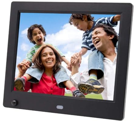 Cornice Fotografica Digitale da 8 Pollici con 16 MB di Memoria, Musica MP3 ad Alta risoluzione e Lettore multimediale pubblicitario HD 1024 * 768, Timer di accensione/spegnimento Automatico Design