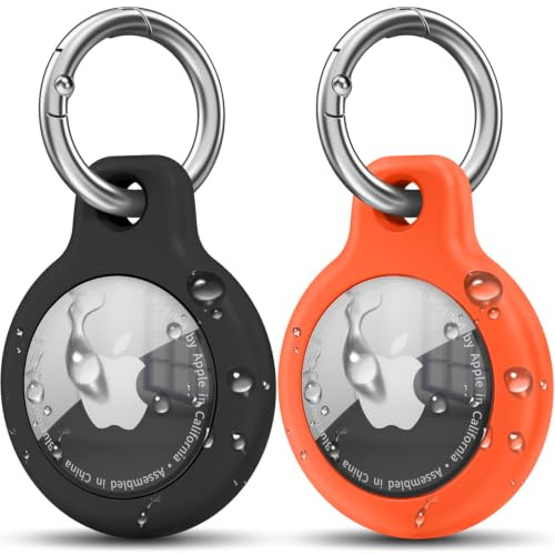 Wanme Airtag Porte Clé, Étuis pour Apple AirTag Coque, Protection Résistante à Scratch, Couvercle étanche, Maisons AirTag avec Couvercle Avant (Transparent Vert)