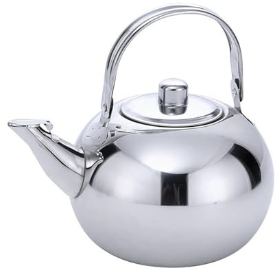 Teiera in acciaio inox con infusore da tè in metallo per cucina teiera rotonda per hotel ristorante