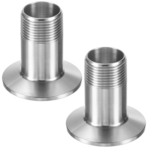 M METERXITY 2 Pcs Tri Sanitary 1.5 in Raccordi A Morsetto A 3/4 in Filettatura Maschio NTP In Acciaio Inox Per Adattatore Alimentare/Homebrew Connettore, Diametro Esterno Ghiera 50.5mm