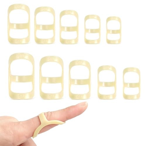 KIRZAX 10 pezzi stecche per dita, stecche ovali per dita protettive, stecche per dita a maglio in plastica impermeabile per dita a maglio, dita artritiche, protezione delle articolazioni delle dita