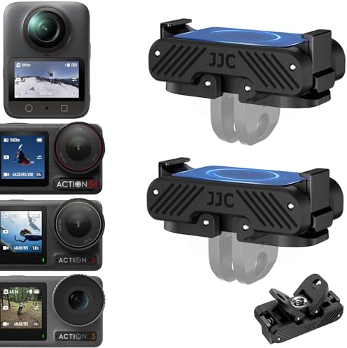 JJC Magnetic Mount for DJI Osmo 360 Action 5 Pro 4 3 Quick Release Adapter | 2 Pcs Magnet Mount with Foldable Claws & 1/4-20 for Osmo 360 & Action 5 Pro 4 3 Compatible with Action5 Osmo360 Accessories