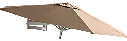 ZJFHEYUO Outdoor Round Wall Mounted Parasol, Patio Garden Balcony Yard Umbrella, Tilting Sunshade Wall Umbrella with Aluminium Frame, Wine Red-7.2ft/2.2m