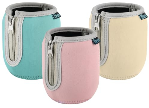 Beautyflier Mason Jar 16 Oz. Glass Mugs with Handle Insulators Sleeve, Neoprene Canning Cover for 16oz Drinking Glass Cups, Reusable Cups Smoothie Water Bottles Sleeve Cover, Sleeve Only (Color1)