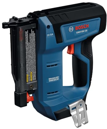 BOSCH GNH18V-35N 18V Brushless 23-Gauge Pin Nailer for Finish Trim, Cordless Pneumatic-Like Performance with Dry-Fire Lockout & No-Mar Tips (Includes: Nailer, 2 No-Mar Tips) (Bare Tool)