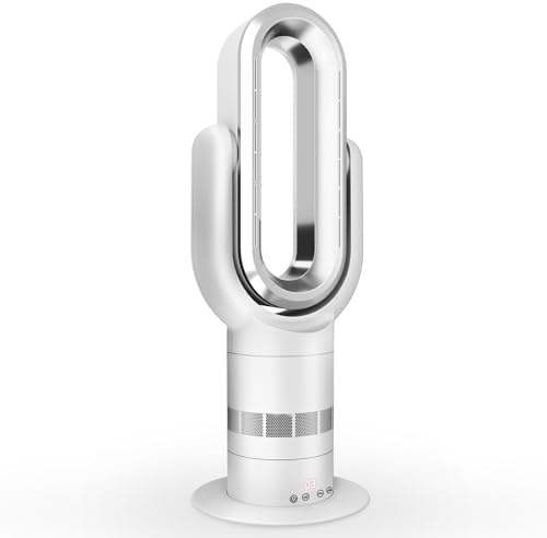 Eduzita QG660 Ventilateur Tour Sans Pale, Chauffage & Refroidissement 2-en-1, Télécommande et Commande Tactile, 10 Modes Froid + 3 Chaud, Moteur DC Ultra-Silencieux