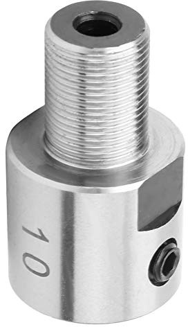 Fafeicy Electric Drill Connecting Rod, Stainless Steel Mini Lathe Chuck, M14*1 High Hardness Features for K01-50/63 K02-50/63 Users (10mm Handle*M14*1)