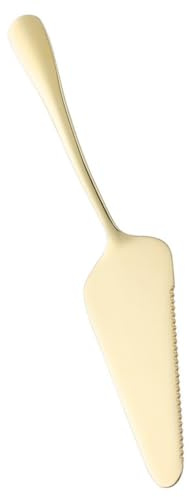 Amosfun Ustensiles de Pâtisserie en Acier Inoxydable 304, Coupe-gâteau Revêtu de Titane, Pelle à Pizza Et Couteau à Fromage/beurre, Spatule Polyvalente Colorée(or Clair)