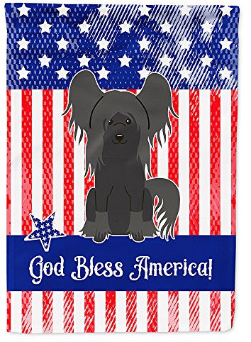 patriotique USA Drapeau chinois à crête Noir sur toile Maison Taille Bb3107chf