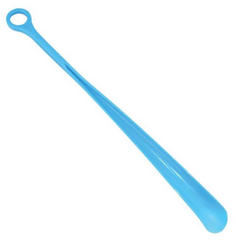 Long Blue Shoe Horn 45cm with Hanging Loop