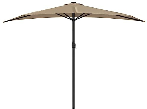 vidaXL Balkonschirm Sonnenschirm Terrassenschirm Alu-Mast Taupe 300×150 cm Halb