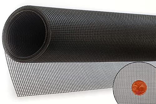 TESO Insektenschutz Gaze - Mückenschutz - Fliegengitter - UV-Beständig - mit PVC Beschichtung - einzeln verpackt (Schwarz, 140 x 250cm)