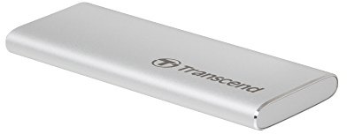 Transcend ESD240C 120GB Portable SSD, USB-C 3.1 Gen 2 10Gbps, Up to 520MB/s External SSD for PC, Laptops, PlayStation 4 and Xbox ,Silver TS120GESD240C