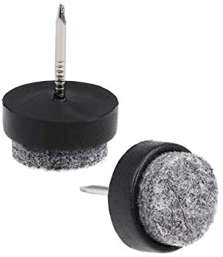 sourcing map 16Stk. Nagel auf Möbel Filzpolster 17mm Durchmesser Schwarz | Glide Chair Tischbeinschützer