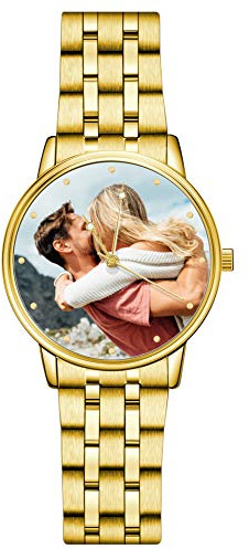 SOUFEEL Relojes Fotográficos Personalizados: Relojes con Nombre Grabado Personalizado, Regalos Personalizados para Hombres y Mujeres