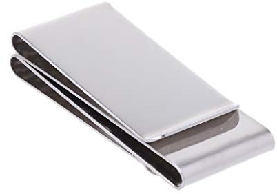 wowowo Stainless Steel Slim Double-sided Money Clip Purse Wallet Credit Card ID Holder