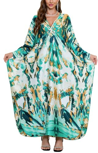 L-Peach Sommarklänning för kvinnor, lång strandklänning, kimono, täckande plagg, maxiklänning, kaftan, one size
